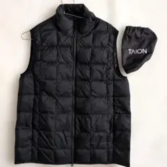 【美品/収納袋付】TAION タイオン ダウンベスト L 黒 Wジップ