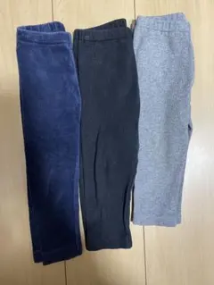 UNIQLO リブ編みパンツ3点セット ネイビー 黒 グレー