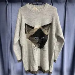 イタリア製 Poi by Krizia シャム猫 ニット セーター アルパカ混のサムネイル