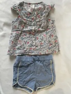 H&M ブラウス・ショートパンツ 2点セット 80センチ 花柄