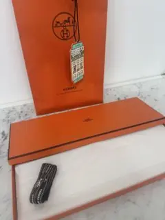 エルメス ストラップ セリエ 美品 HERMES オレンジ 箱付き メッシュ