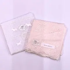 刺繍ハンカチ2枚セット　NINA RICCI　sophisty　未使用　送料無料