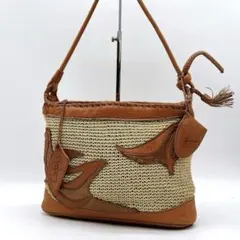 良品 IBIZA　レザー　切り替え　ショルダーバッグ　斜め掛け　f532