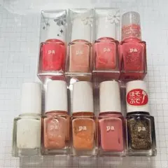 pa ネイルカラー　9点セット　ラメピンクホワイトゴールド　マニキュア