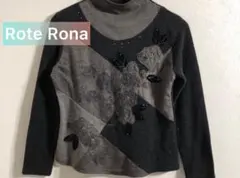 Rote Rona 花柄刺繍 タートルネックセーター