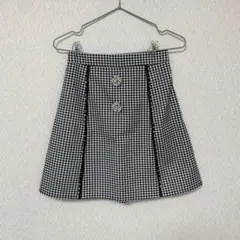 evelyn ギンガムチェック ビジュー付きスカート
