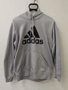 adidas アディダス CLIMALITE パーカー グレー ビッグロゴ XL