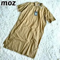 未使用✨moz　モズ　シャツワンピース　コットン　半袖　ロゴ刺繍　ポロシャツ