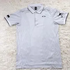 【メンズM】OAKLEY オークリー ゴルフ ポロシャツ　白　スカル