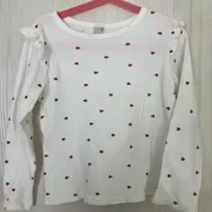 ハート柄フリル長袖カットソー 120cm