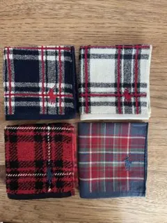 新品 RALPH LAUREN 刺繍タオルハンカチ ４枚セット　1