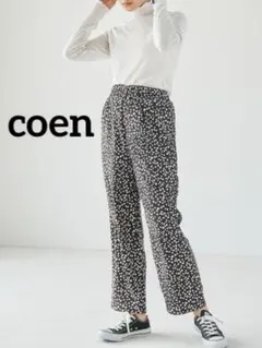 k0029 coen ドットプリントイージーパンツ ブラックのサムネイル