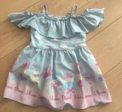 メゾピアノ　アイスクリーム柄　ワンピース水着　110 水色