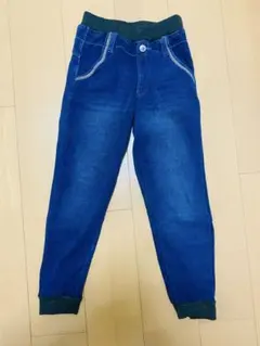 デニム風ロングパンツ 140 暖かい