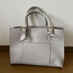ライトグレー ハンドバッグ　ショルダーバッグ　レディース