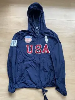 polo Ralph Lauren USA刺繍フード付きナイロンジャケット