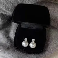 ラスト一点 一粒 パール風 シルバージルコニア ピアス 結婚式 キラキラ 可愛い