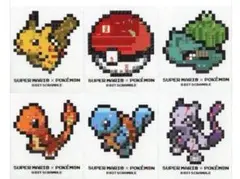 04☆Nintendo　ポケモン　8ビットステッカー　6枚セット　完美品