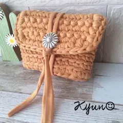 Tシャツヤーン❤︎マルチポーチ❤︎蓋付き