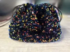 【お値下げ】スパンコール巾着型ショルダーバッグ