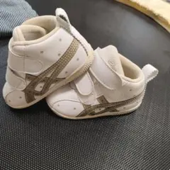 ASICS ベビー スニーカー ホワイト ゴールド