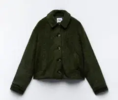 ZARA クロップドフェイクファージャケット ZARA フェイクファー コート ジャケット クロップド XS グレー
