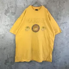 az637古着　Tシャツ　バックプリント　黄　90s Y2K
