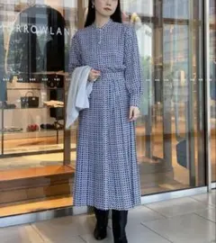 BALLSEY カラーグリッドプリント プリーツワンピース