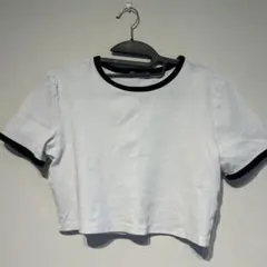 ZARA ホワイト クロップドTシャツ L