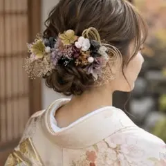 りくりく様order 七五三髪飾り 日本髪飾り ヘッドドレス 鶴 平花 髪