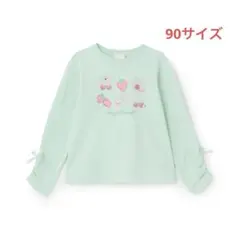 メゾピアノ新品新作タグ付きイチゴチェリーアップリケ　長袖Tシャツ90