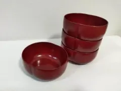 赤い漆器風の椀 4個セットのサムネイル