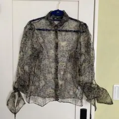 ZARA シアー花柄シャツ