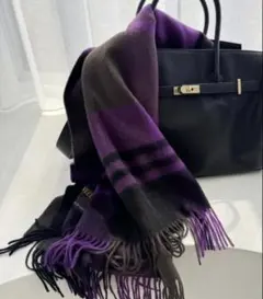 【新品】 relume tweed mill チェックストール パープル