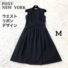 FOXY レディシェイプワンピース ウエストリボン ブラック M