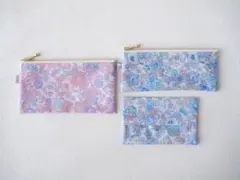 50％オフSALE【リバティ】布小物3点セット／ファスナーポーチ／限定セット