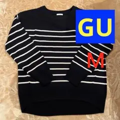 【GU】ソフトリッチボーダーニットチュニック(長袖)Ｍサイズ