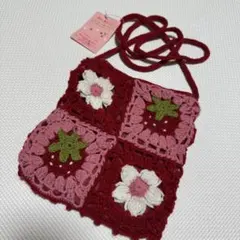 マザーガーデン グラニースクエア ポシェット カバン かぎ編み 鞄 当時物