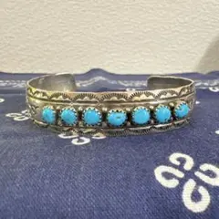 ナバホ族 インディアンジュエリー バングル シルバー925 ターコイズ