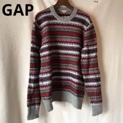 GAP◆ニット◆セーター◆トップス◆柄◆グレー◆Lサイズ◆メンズ
