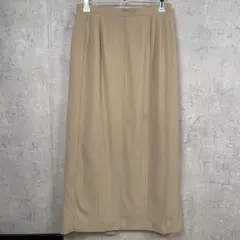 ロングスカート Iライン M相当 ベージュ 無地 伸縮性無 レディース