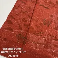 縮緬 臈纈染 紋無し 素敵なデザイン 付下げ 訪問着 正絹 AK-5343