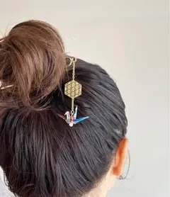 Kanzashi origami crane hairpin Japan 日本