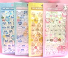 4枚セット◎ちいかわ 3Dステッカー ボンボンドロップ 風 シール