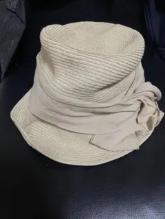 【CA4LA】リボン付きベージュバケットハット カシラ