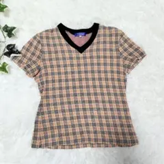 【極美品】BURBERRYバーバリーブルーレーベル　半袖カットソー　ノバチェック