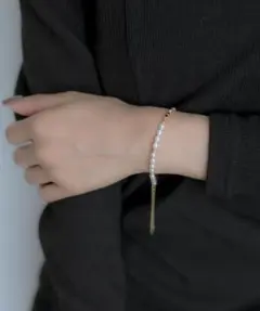 【美品】ear PAPILLONNER　パール×MIXビーズブレスレット