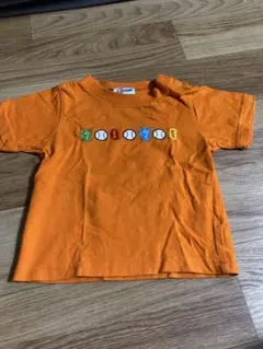ジャイアンツ　オレンジ色 野球ボール刺繍 Tシャツ 90