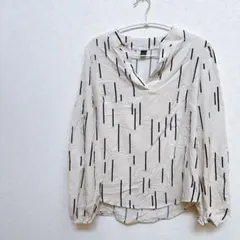 【M】Vネック 長袖 シャツ ブラウス レディース