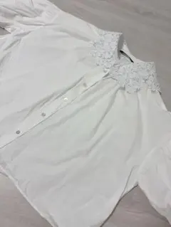 ZARA レース襟ブラウス